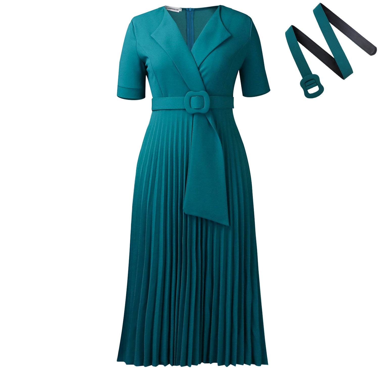 Robe midi taille haute ceinturée - Élégance intemporelle