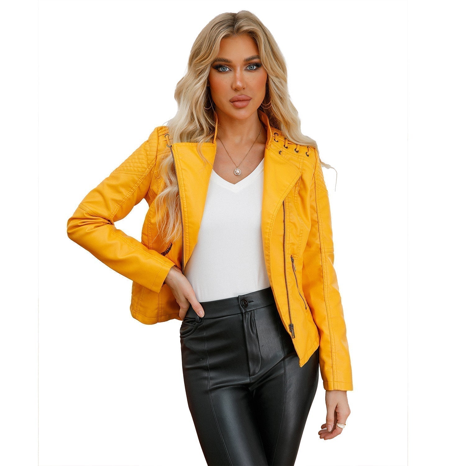 Léa | Veste en cuir d'agneau premium pour l'automne