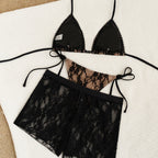 Mauve — Ensemble trois pièces en dentelle noir