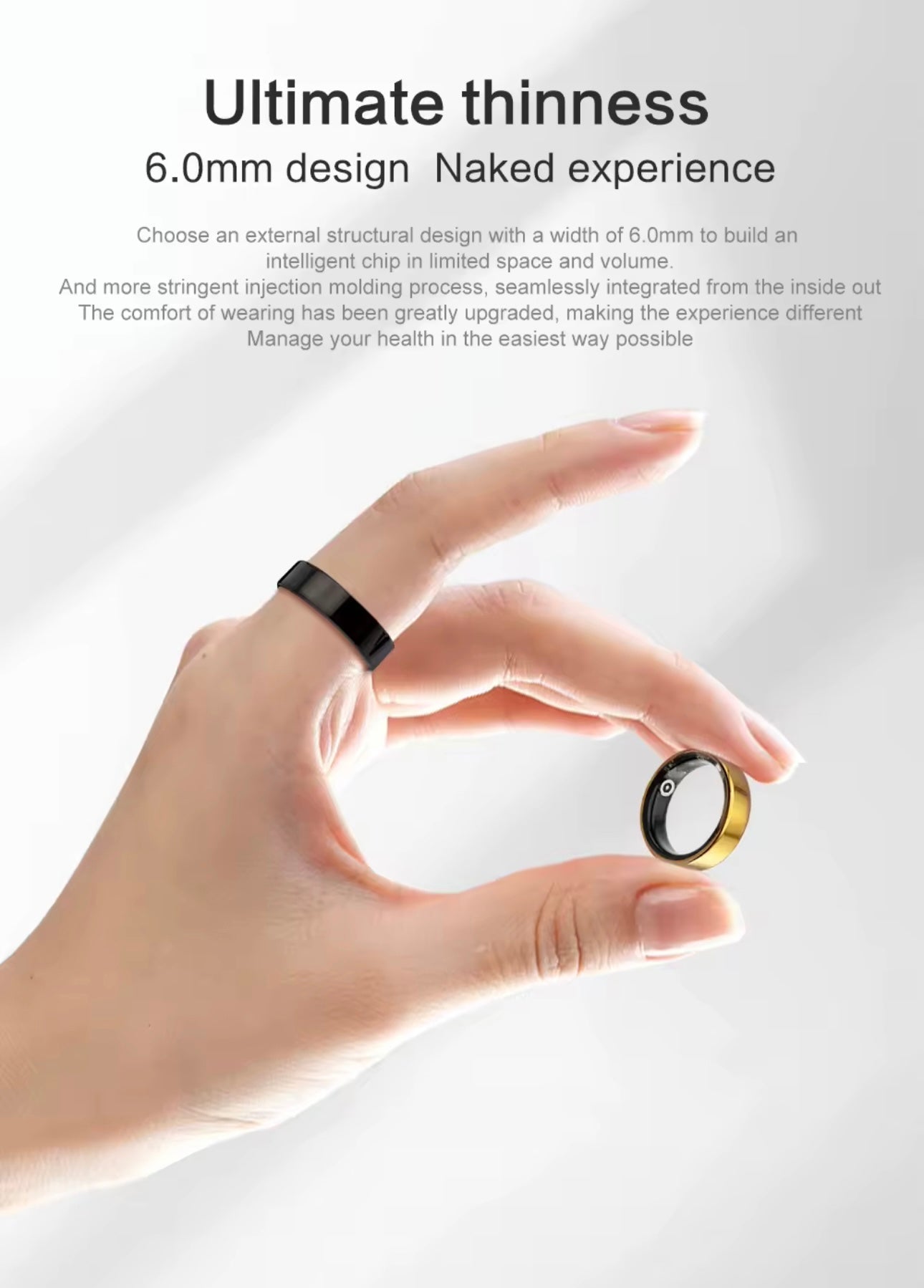 Silver Connected Ring Health and Activity Tracking