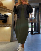 Alessandra | Robe Midi Col Ronde Automne