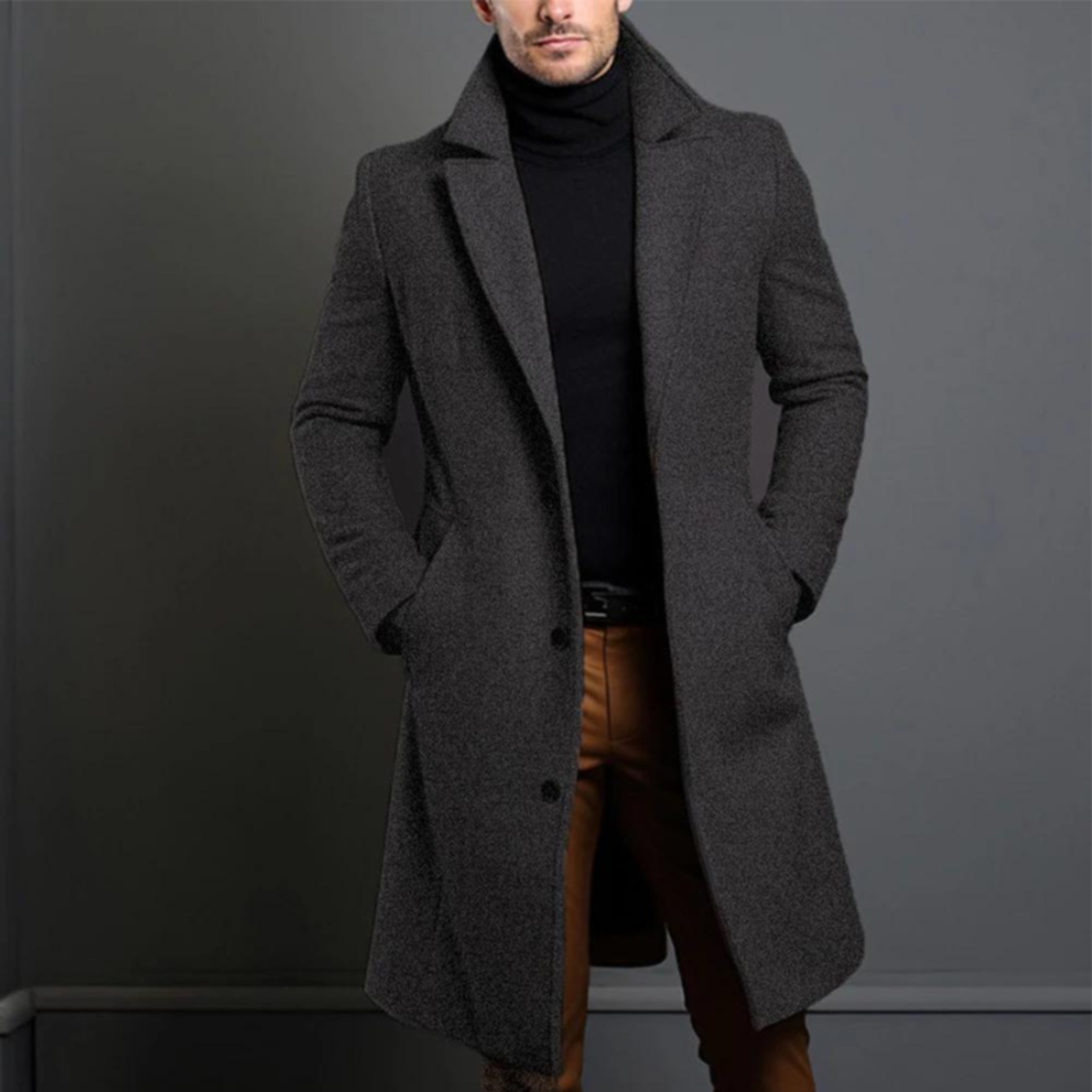 Trench-coat Longue Pour Homme