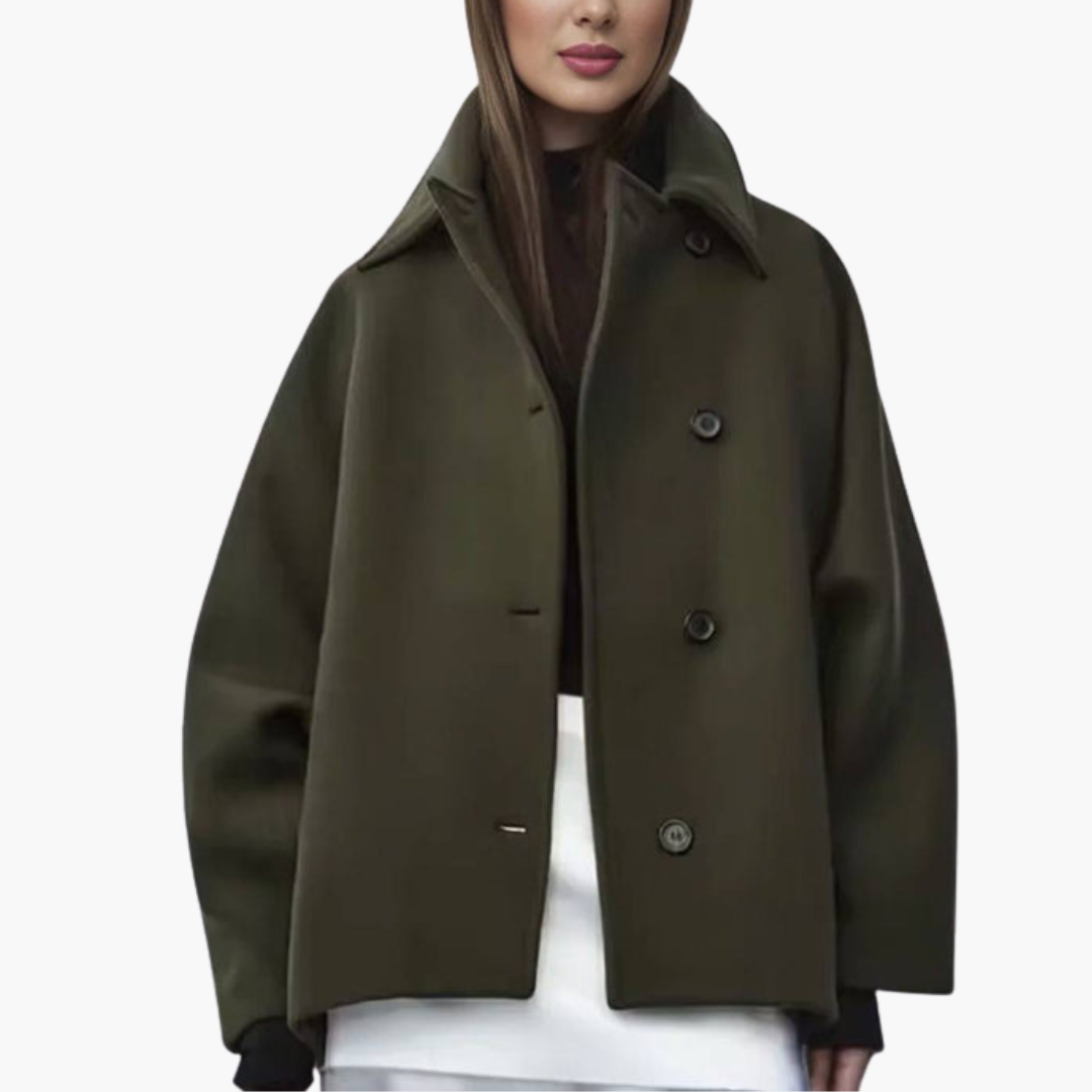 Manteau en laine pour femme avec boutons