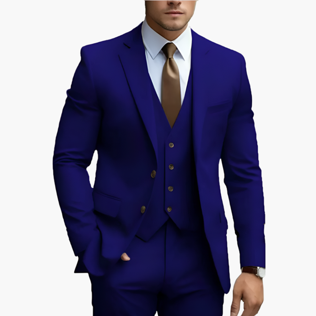 Costume homme élégant avec veste, gilet et pantalon