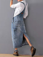 SEVERINE | Robe trench en denim avec fente - Intemporelle et résistante