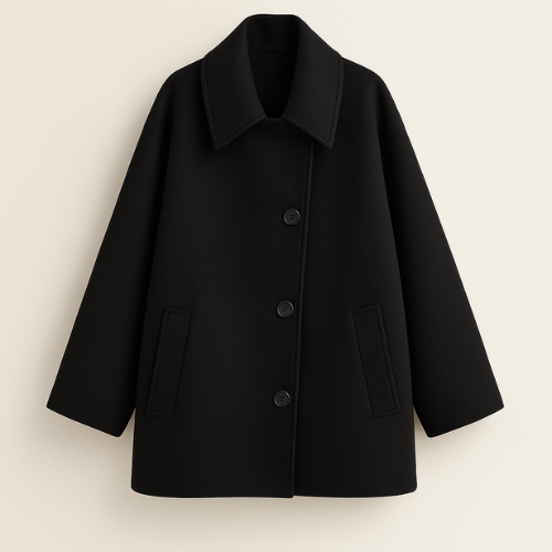 Manteau en laine pour femme avec boutons