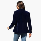 Veste en velours à simple boutonnage pour femme