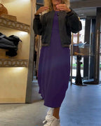 Alessandra | Robe Midi Col Ronde Automne