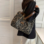 Leopard print tote bag