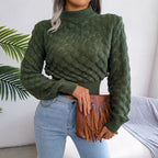 Textured knit crisscross top in color