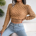 Textured knit crisscross top in color