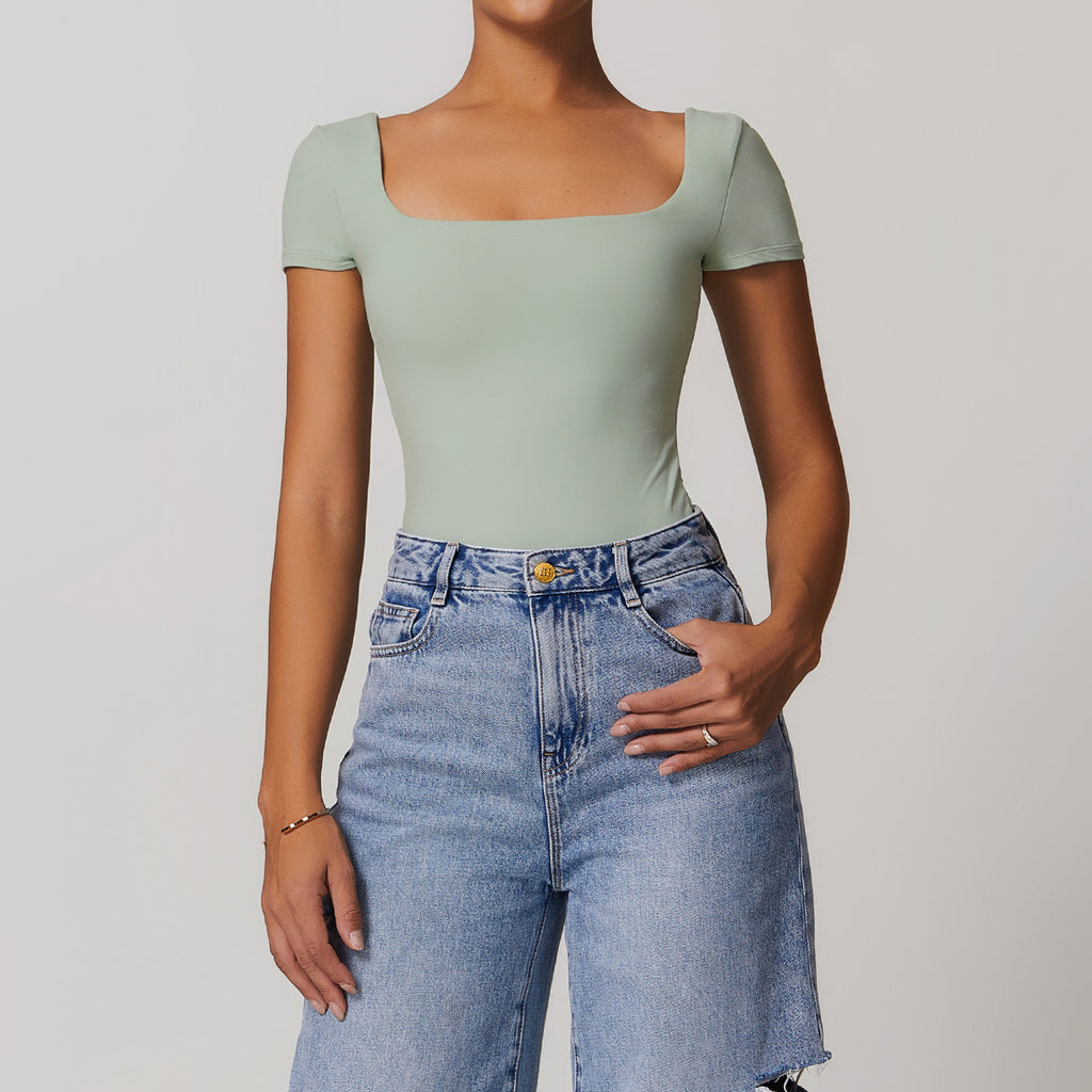 Combinaison de yoga taille brossée, respirante et fluide