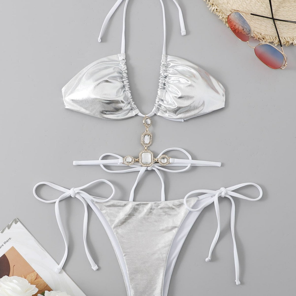Cleopatra — Two-piece silver bikini