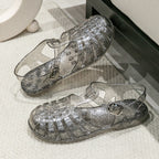 Sandales plates creuses en cristal - Chic&Shines
