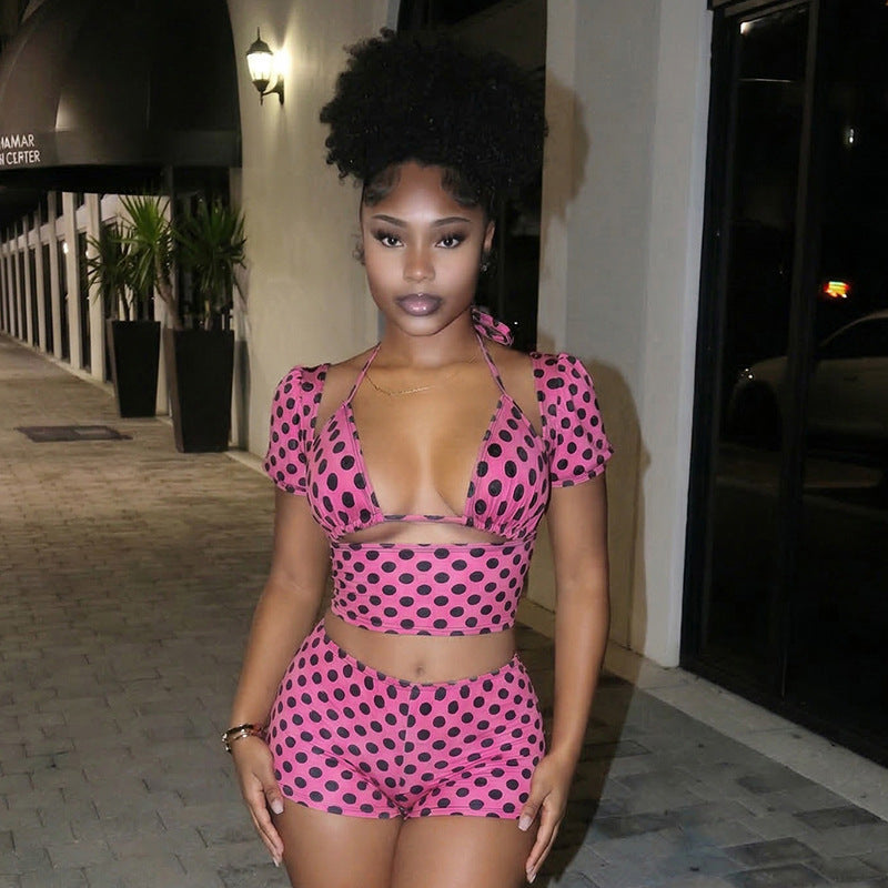Ensemble pois chic — Short et débardeur coordonné