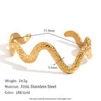 Bracelet acier inoxydable motif serpent ondulé