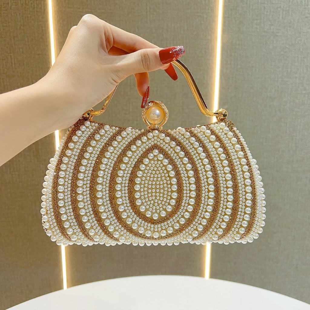 Sac à main à bandoulière en perles et diamants - Chic&Shines