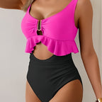 Solène — Bikini deux-pièces taille haute vert