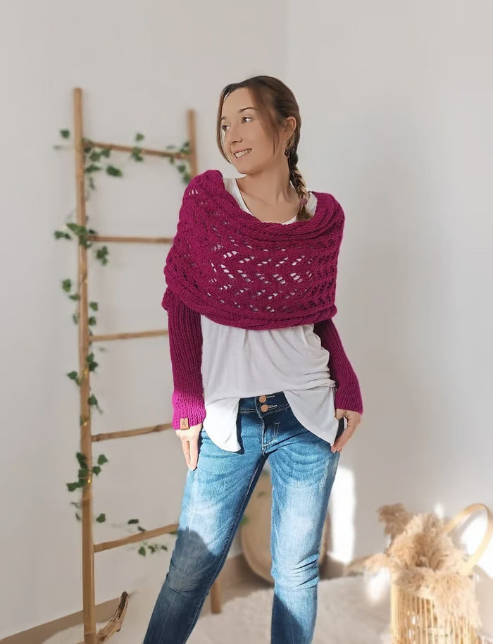 Serviette de bain en tricot bohémien pour femmes - Édition Automne