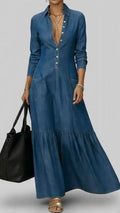 Robe longue en denim brut — Élégance intemporelle