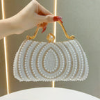 Sac à main à bandoulière en perles et diamants - Chic&Shines