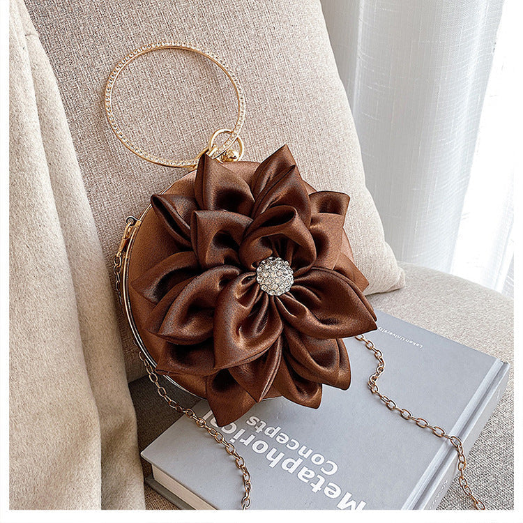 Sac à main bandoulière en diamant motif fleur - Chic&Shines