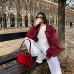 FrenchFaye - Autumn Oversized Leather Jacket
