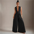 Robe sans manches noire à taille haute et fermeture éclair