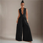 Robe sans manches noire à taille haute et fermeture éclair