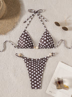 Inès — Red two-piece triangle bikini