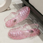 Sandales plates creuses en cristal - Chic&Shines