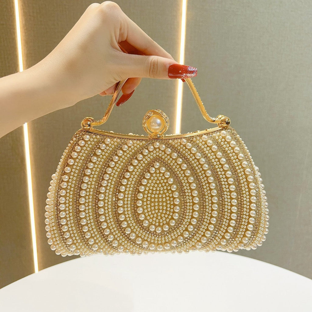 Sac à main à bandoulière en perles et diamants - Chic&Shines