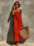 Sleeveless Square-Neck A-Line Dress