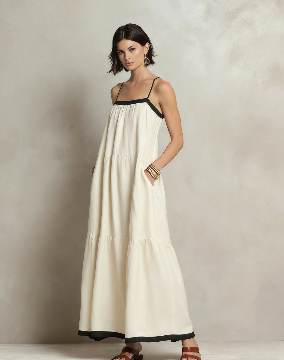 Robe longue lin fluide — élégance décontractée
