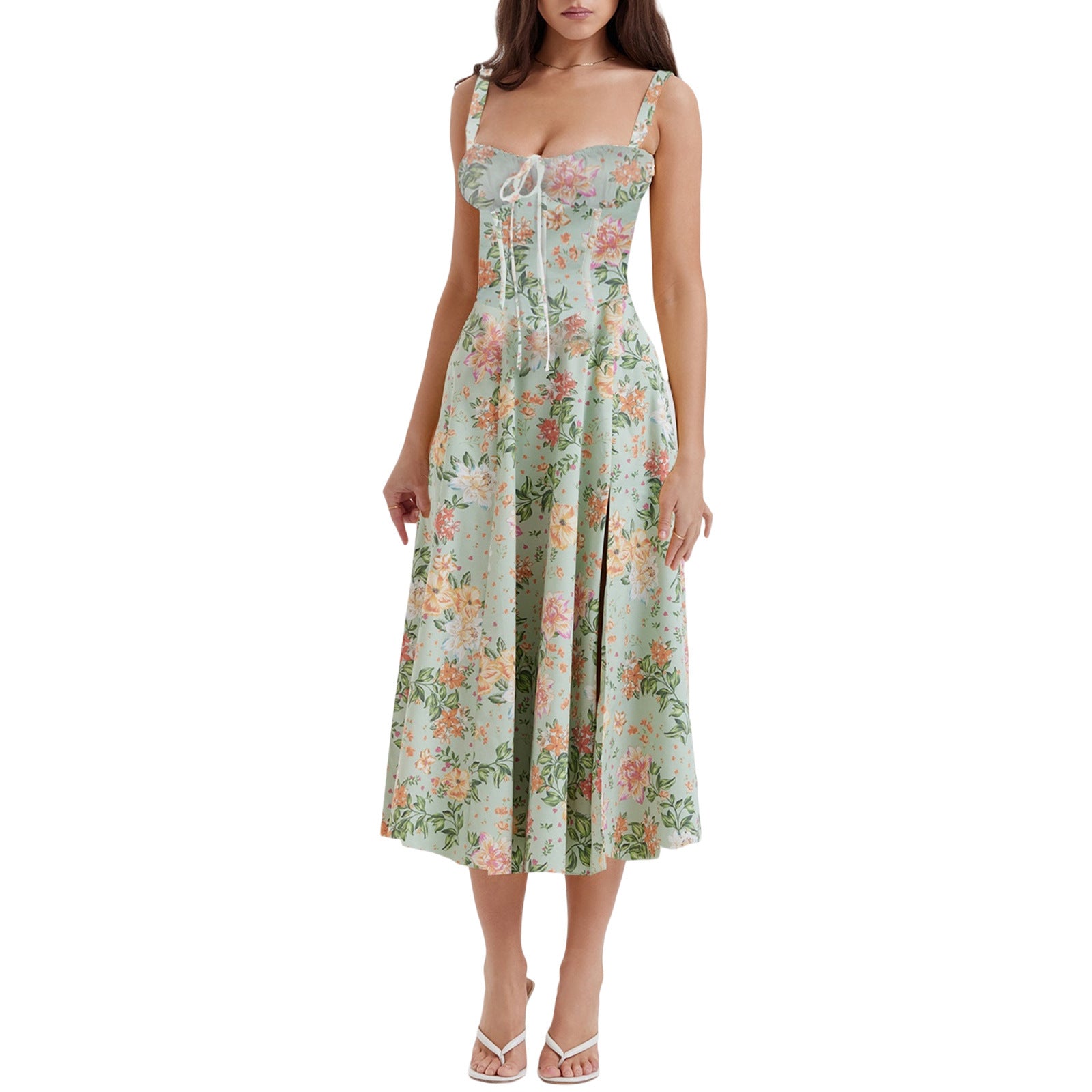 Robe dos nu à imprimé floral – Style élégant et sensuel
