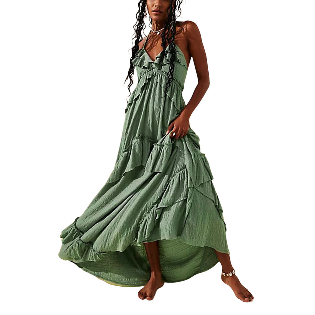 Sleeveless V-neck maxi dress