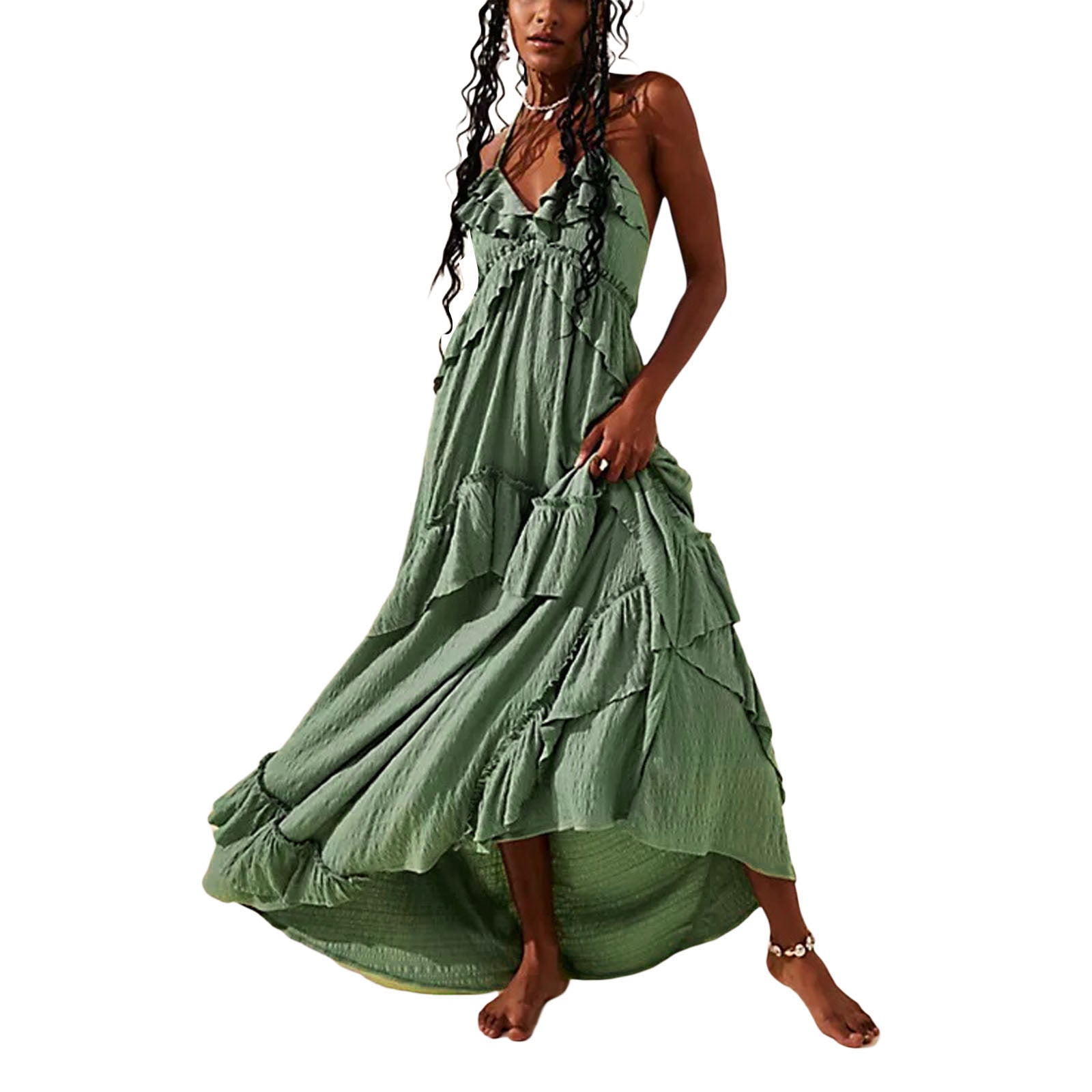 Sleeveless V-neck maxi dress