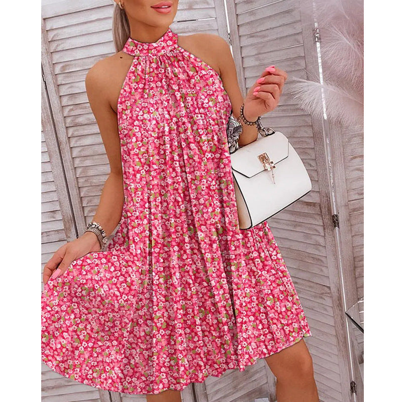 Robe courte licou imprimée d'été - Chic&Shines