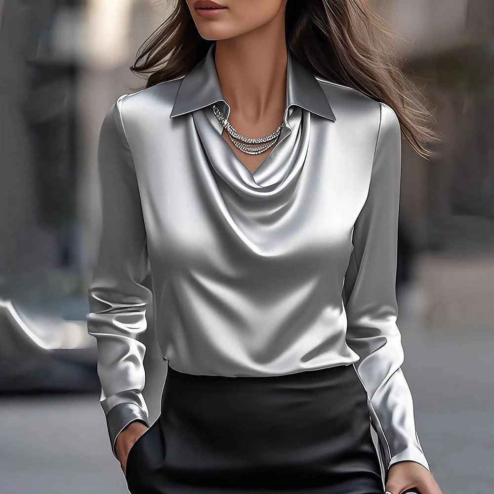 Chemise à manches longues et col irrégulier - Chic&Shines