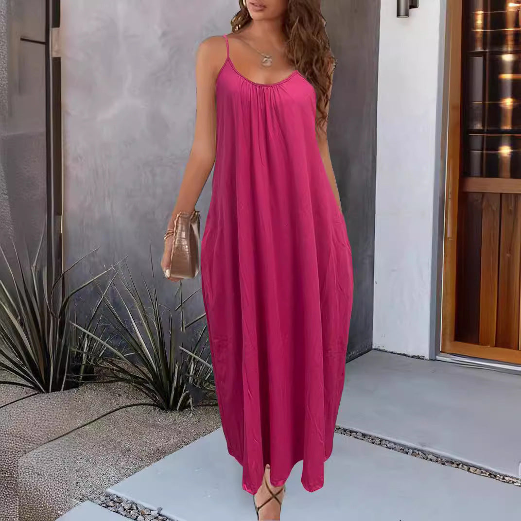 Relaxed-fit long camisole dress