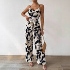 Printed dungaree jumpsuit