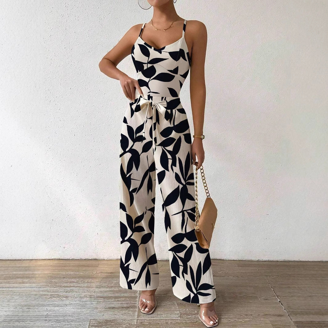 Printed dungaree jumpsuit
