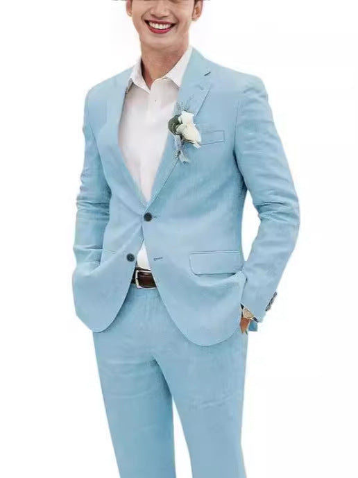 Costume de loisir slim en lin hommes