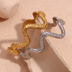 Bracelet acier inoxydable motif serpent ondulé