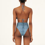 Lyna — Bikini deux-pièces à lacets à motif floral