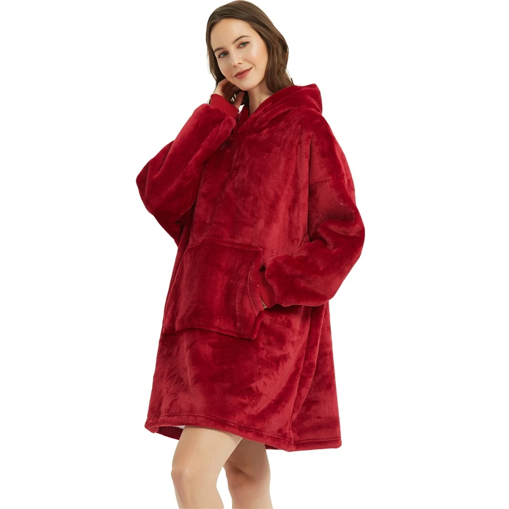 Sweat à capuche surdimensionné en polaire - Doublure en sherpa pelucheux