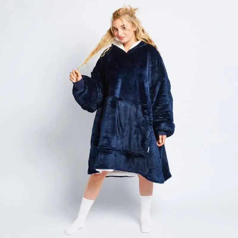 Sweat à capuche surdimensionné en polaire - Doublure en sherpa pelucheux