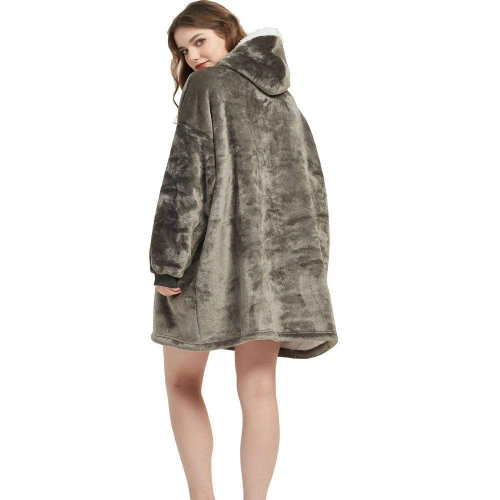 Sweat à capuche surdimensionné en polaire - Doublure en sherpa pelucheux