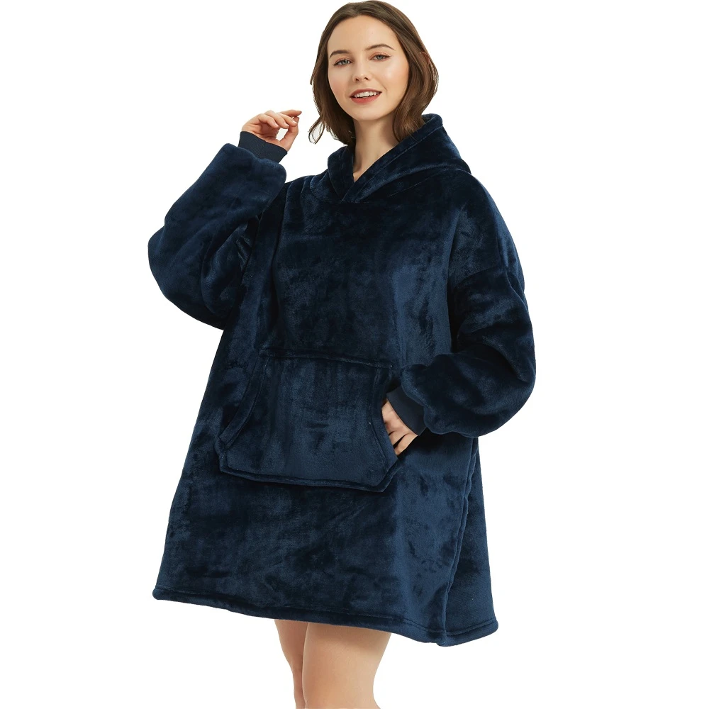 Sweat à capuche surdimensionné en polaire - Doublure en sherpa pelucheux