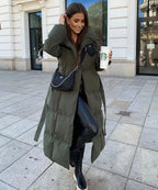Manteau long élégant ceinturé pour femme Mellody – Mélange de laine de qualité supérieure